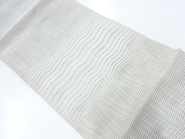 アンティーク　絽綴れよろけ横段模様織出し名古屋帯（材料）